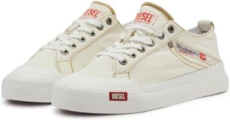 Diesel Denim sneakers met tabaksstiksels White Dames