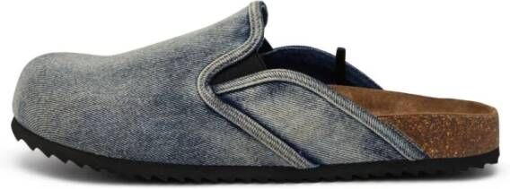 Diesel Indigo Blauw Slip-On Logo Voetbed Blue Heren