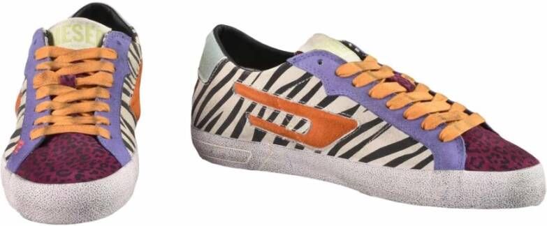 Diesel Leren damessneakers met rubberen zool Multicolor Dames