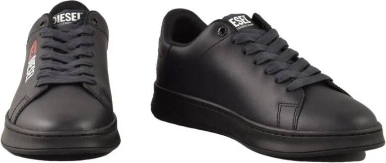 Diesel Leren Sneakers met Rubberen Zool Black Heren