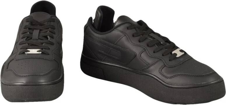 Diesel Leren Sneakers met Rubberen Zool Black Heren