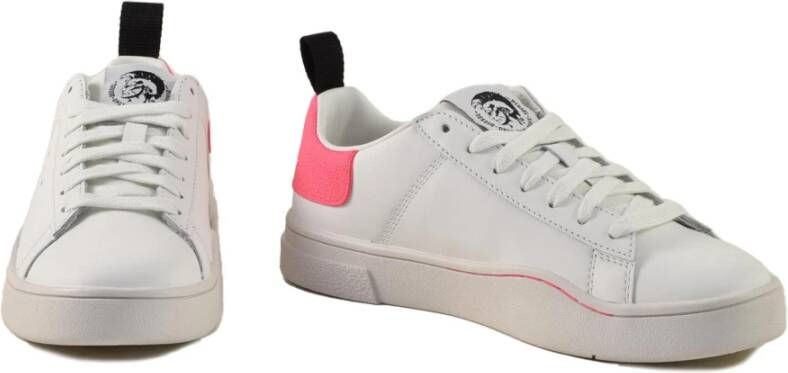 Diesel Leren Sneakers met Rubberen Zool White Dames