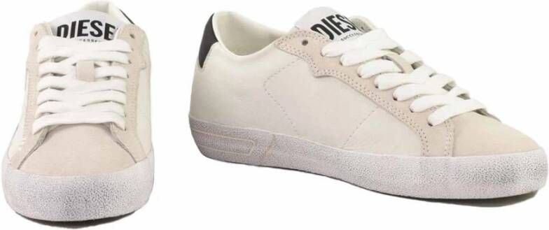 Diesel Leren Sneakers met Rubberen Zool White Dames