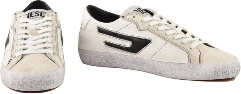 Diesel Leren Sneakers met Rubberen Zool White Heren