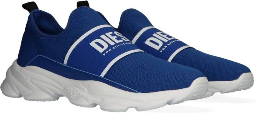 Diesel Lichtgewicht Blauwe Textiel Lage Sneakers Blue Dames