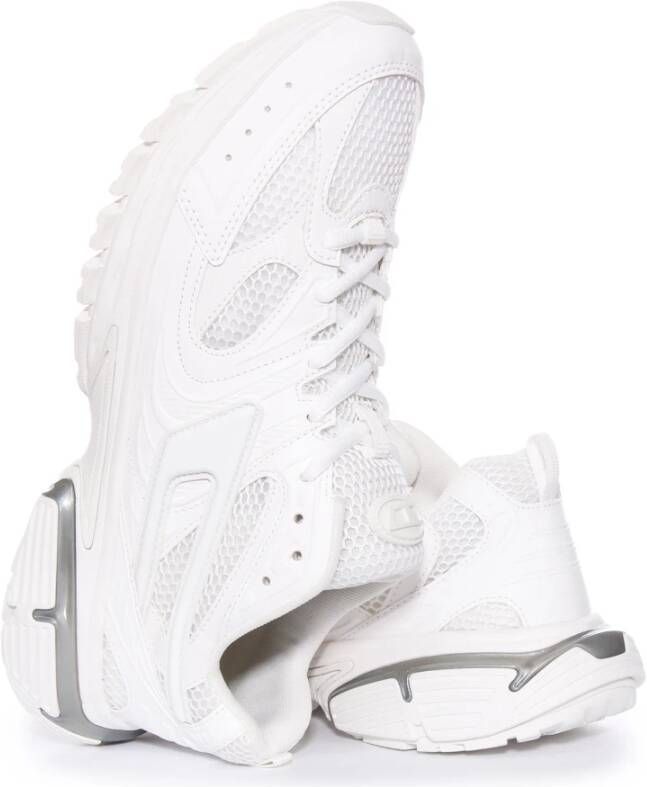 Diesel Mesh Sneaker in Wit Mono White Heren