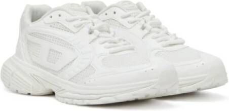 Diesel Mesh Textuur Sneakers Veters Rubberen Zool White Heren