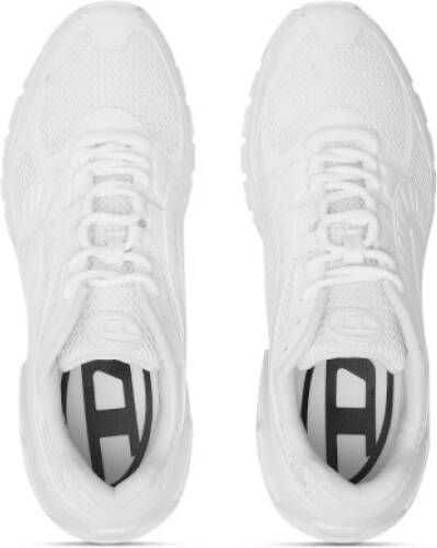 Diesel Mesh Textuur Sneakers Veters Rubberen Zool White Heren