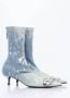 Diesel Metallic Detail Stretch-Denim Laarzen Blue Dames - Thumbnail 3