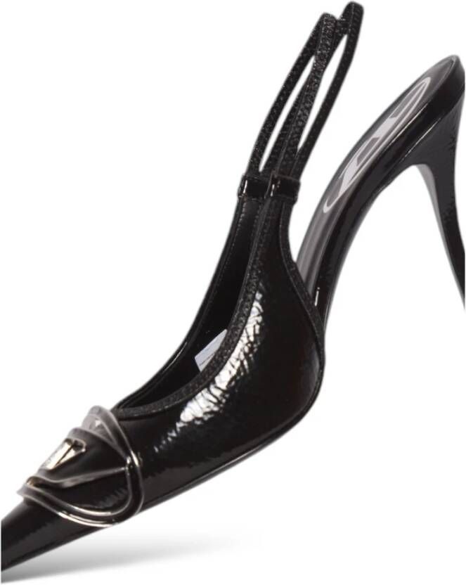 Diesel Ovale Slingback Schoenen Black Dames