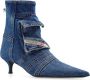 Diesel Puntige enkellaarsjes D-Venus Pocket LB Blue Dames - Thumbnail 4