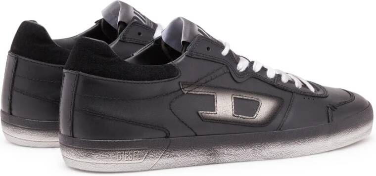 Diesel S-Leroji Low Leather sneakers with bleeding effect Black Heren