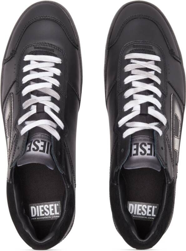 Diesel S-Leroji Low Leather sneakers with bleeding effect Black Heren