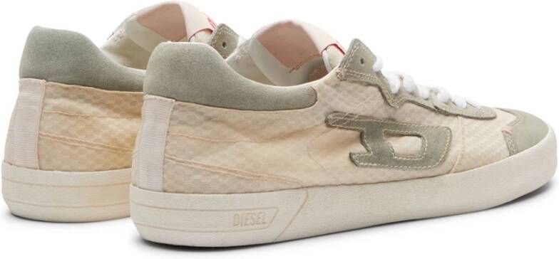 Diesel S-Leroji Low-top sneakers in mesh and suede Beige Heren