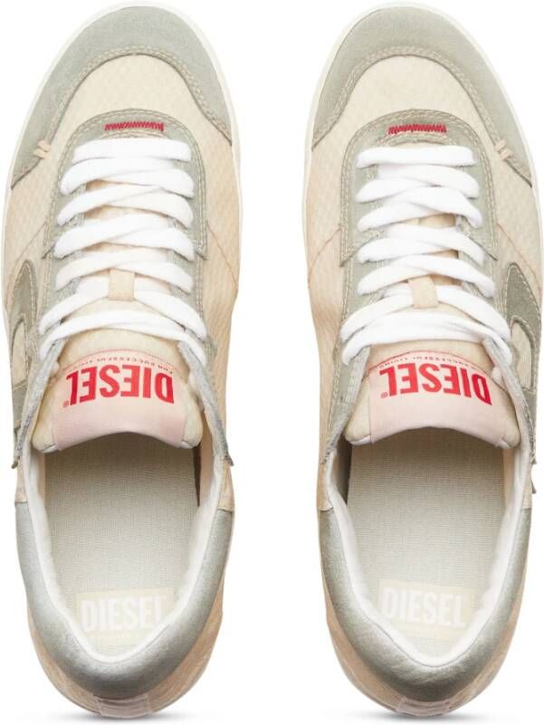 Diesel S-Leroji Low-top sneakers in mesh and suede Beige Heren