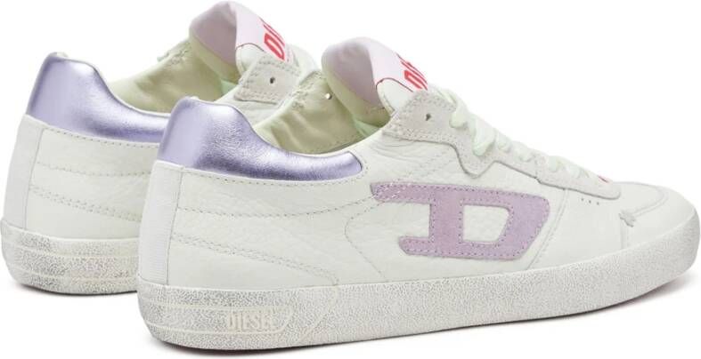 Diesel S-Leroji Low W Pastel leather and suede sneakers White Dames