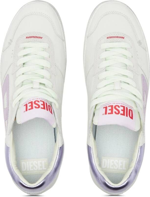 Diesel S-Leroji Low W Pastel leather and suede sneakers White Dames