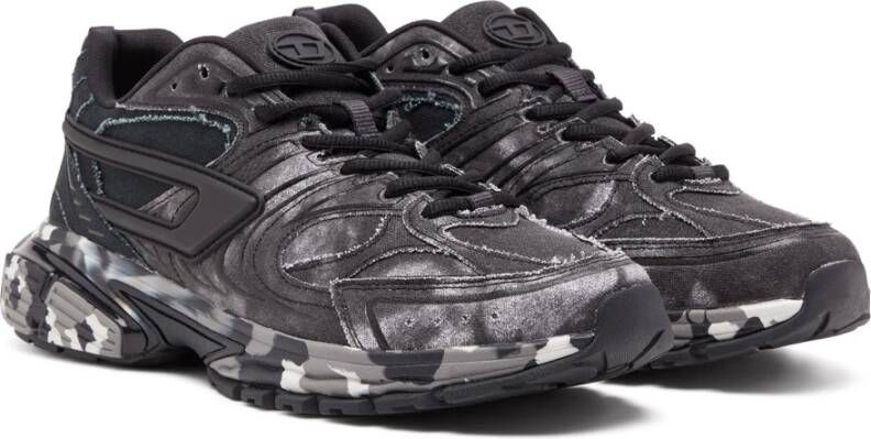 Diesel S-Serendipity Pro-X1 Tie-dye canvas sneakers with camo sole Black Heren