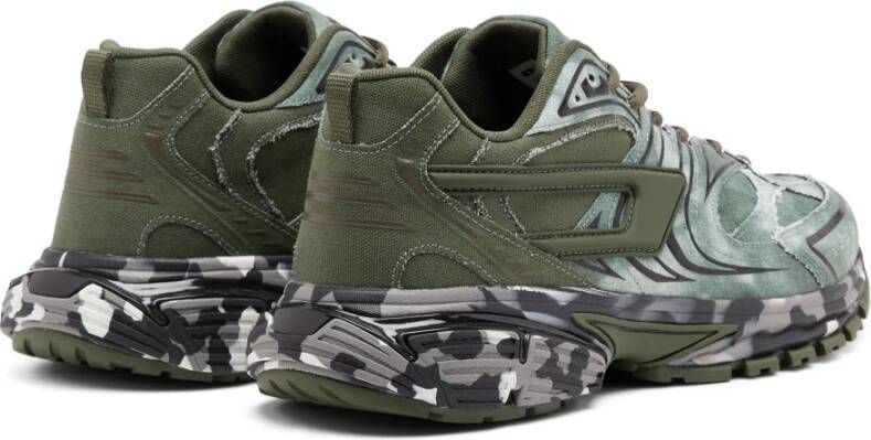 Diesel S-Serendipity Pro-X1 Tie-dye canvas sneakers with camo sole Green Heren