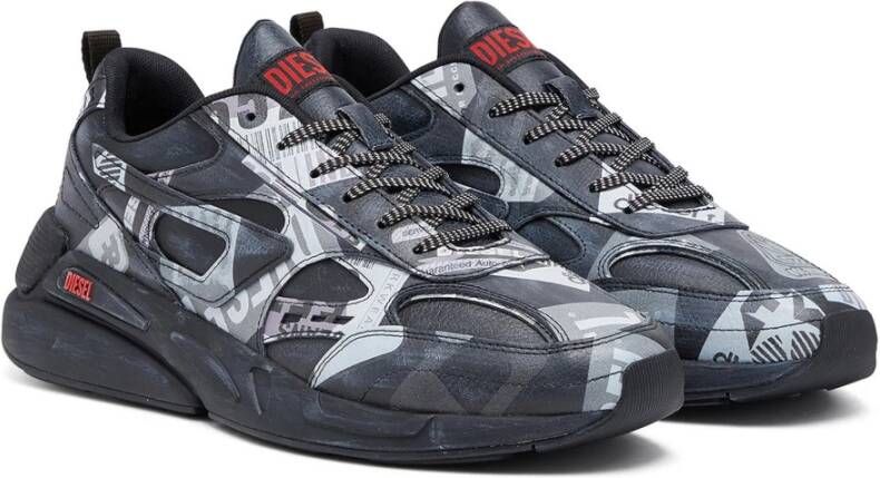 Diesel S-Serendipity Sport Leather sneakers with graphic overlays Black Heren