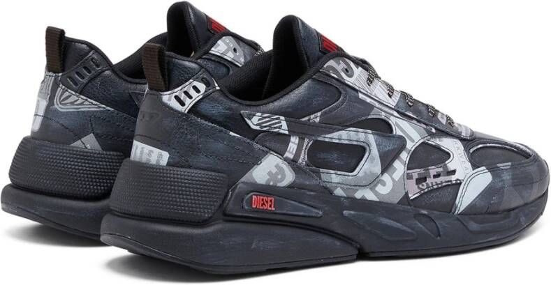 Diesel S-Serendipity Sport Leather sneakers with graphic overlays Black Heren