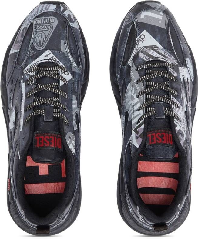 Diesel S-Serendipity Sport Leather sneakers with graphic overlays Black Heren