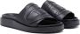 Diesel Sa-Slide D Oval PU slides with embossed Oval D Black Unisex - Thumbnail 9