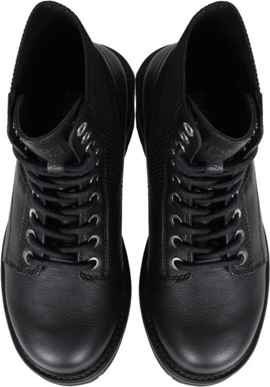 Diesel Stijlvolle Veterschoenen Werklaarzen Black Dames