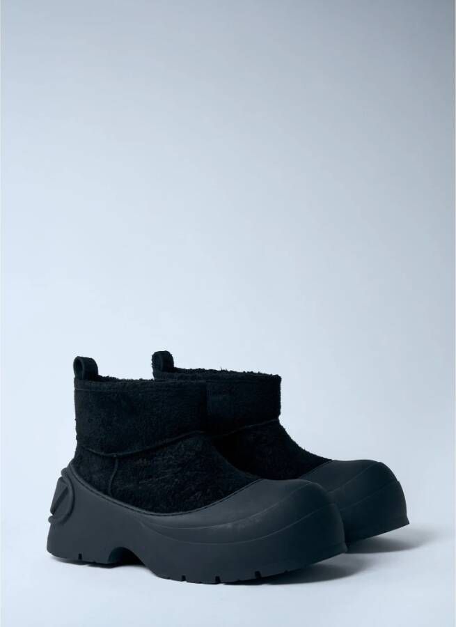 Diesel Suede Montone Laarzen met Chunky Zool Black Heren