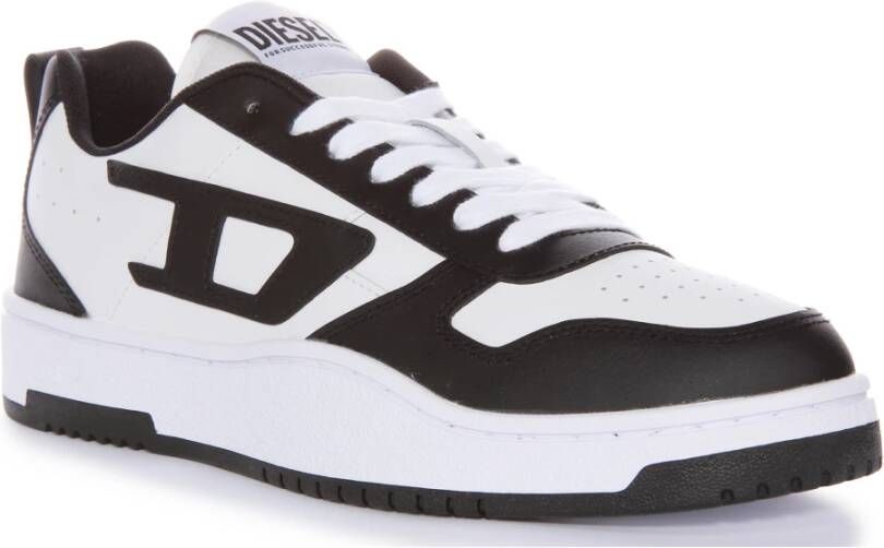 Diesel Zwart Wit Lage Trainers Mannen Black Heren