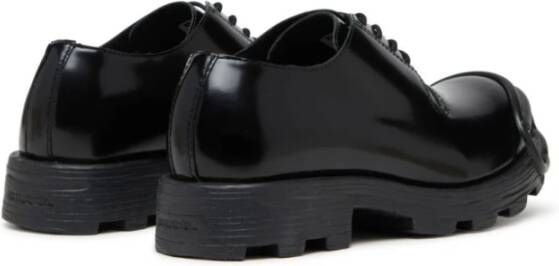 Diesel Zwarte Veterschoenen met Logo van Leer Black Heren