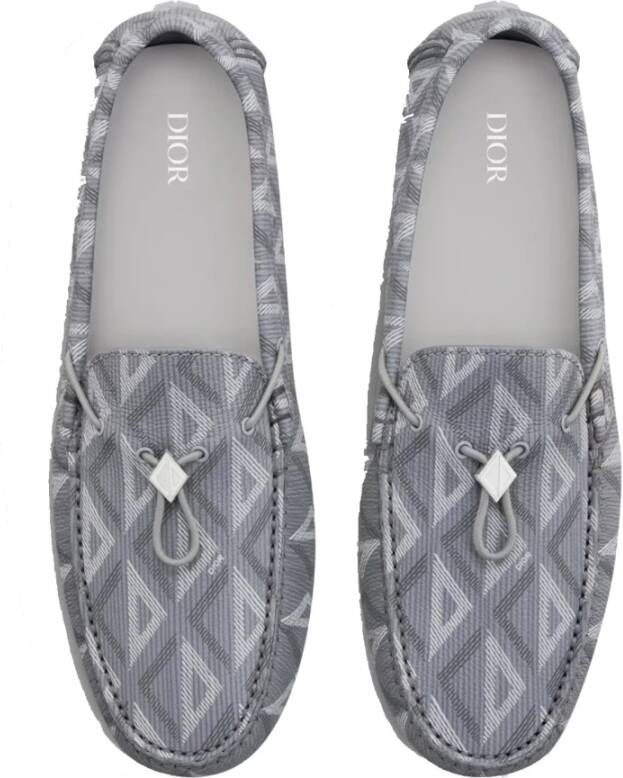 Dior Diamanten Mocassins met Koorddetail Gray Heren