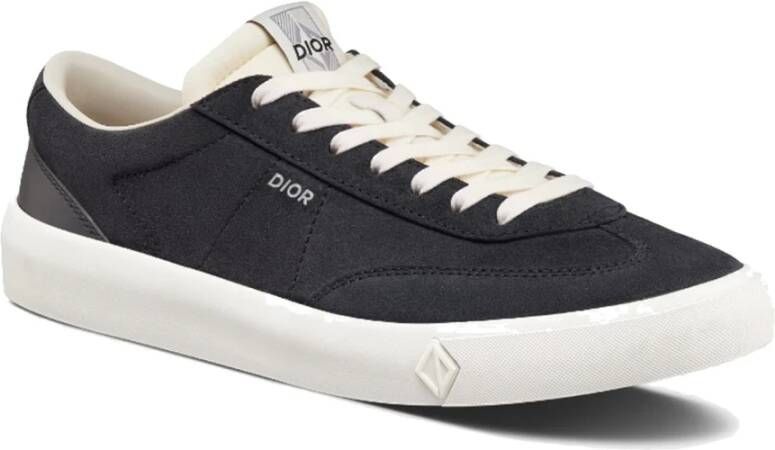 Dior Diepblauwe Suède Sneakers Blue Heren