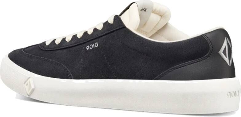 Dior Diepblauwe Suède Sneakers Blue Heren