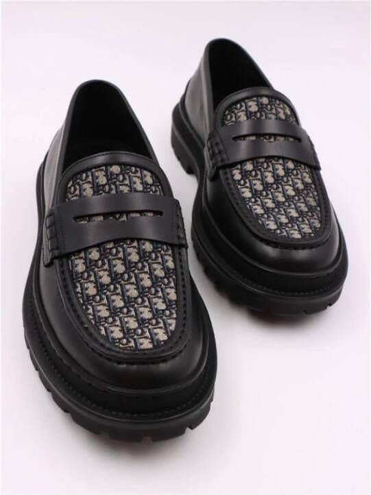 Dior Explorer Loafers met Oblique Monogram Print Black Heren