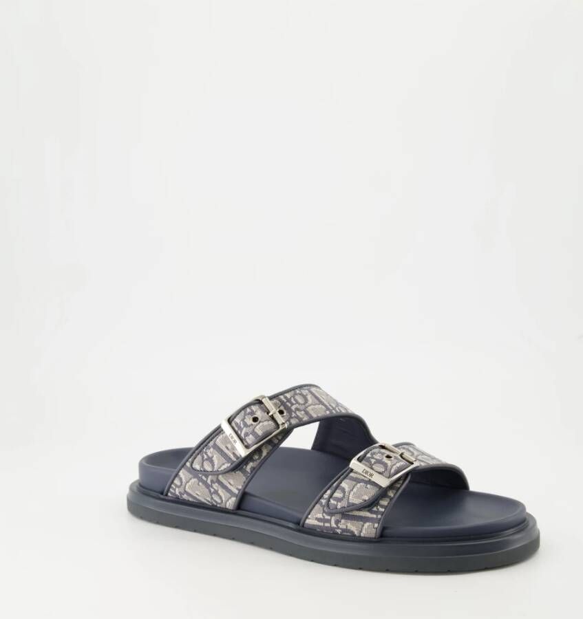 Dior Gedrukte Canvas Sandalen Collectie 2024 Blue Heren