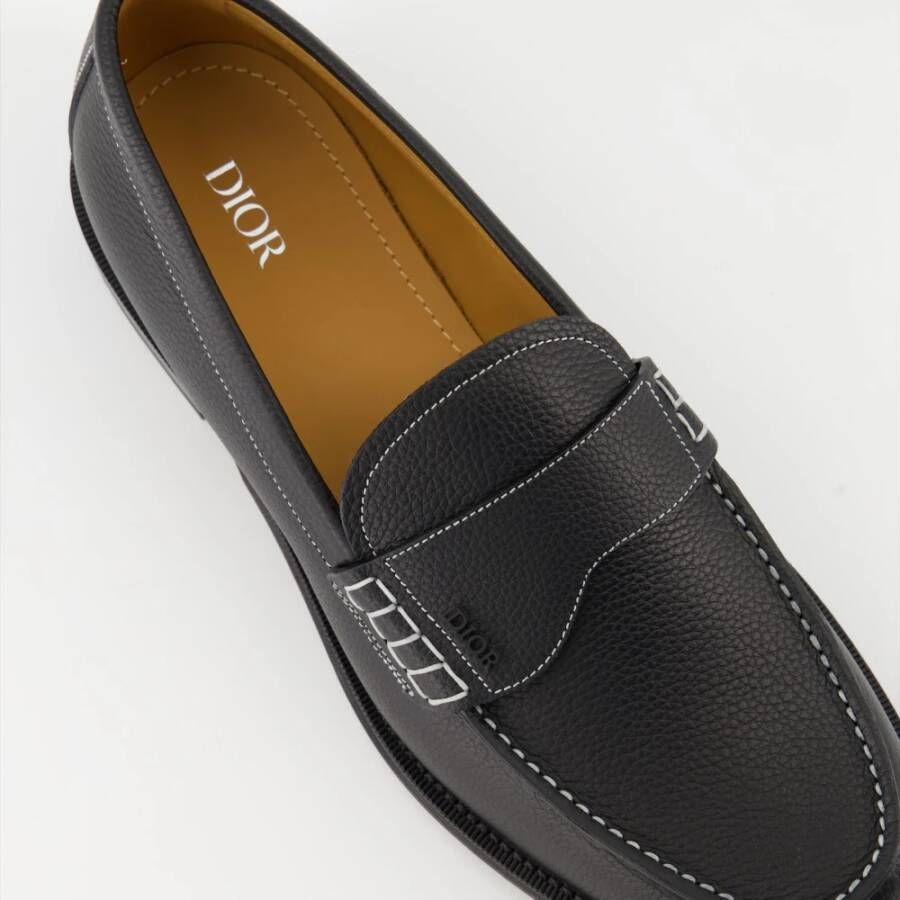 Dior Graanleren Mocassins Zwart Collectie Black Heren