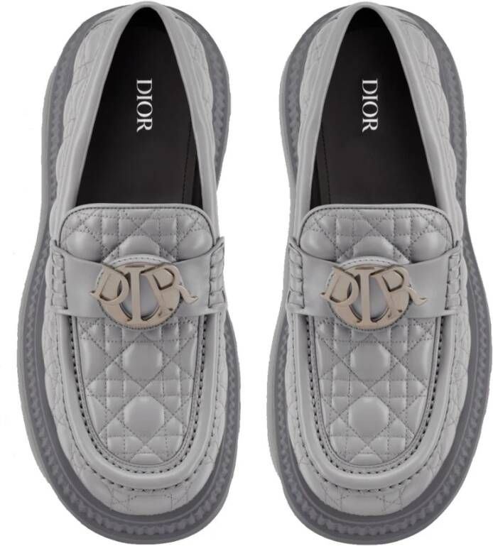 Dior Grijze Leren Loafer Schoenen Ss22 Gray Heren