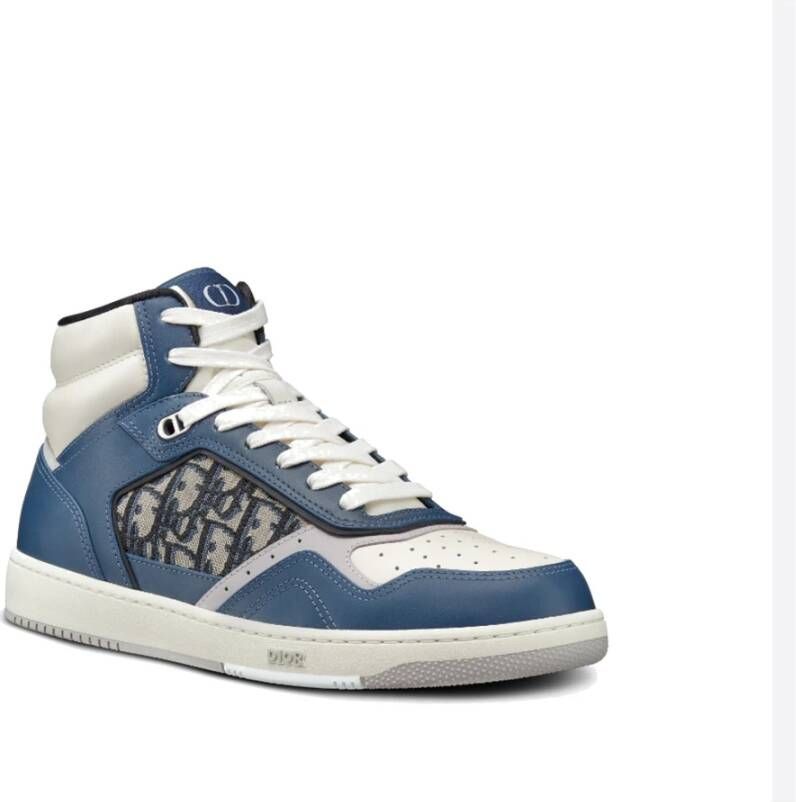 Dior High-Top Oblique Sneakers Blue Heren