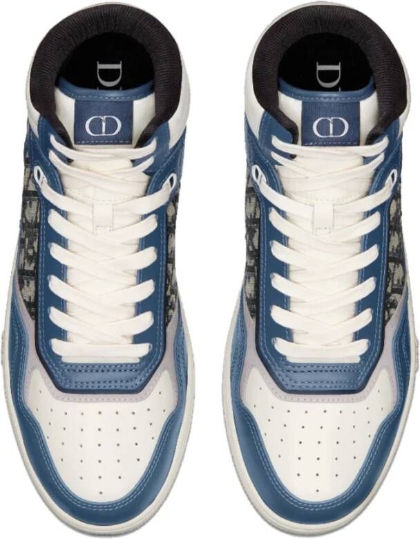 Dior High-Top Oblique Sneakers Blue Heren