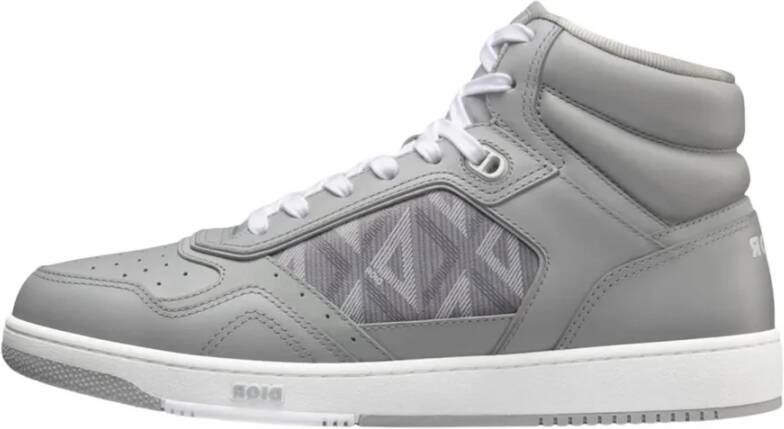 Dior Hoge Diamant Sneakers Vrouwen Leer Gray Dames