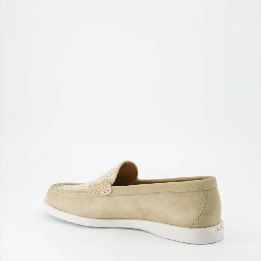 Dior Instap Ronde Neus Suède Loafers Beige Heren