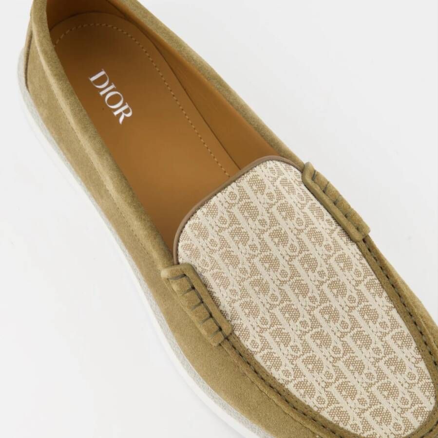 Dior Instap Ronde Neus Suède Loafers Green Heren