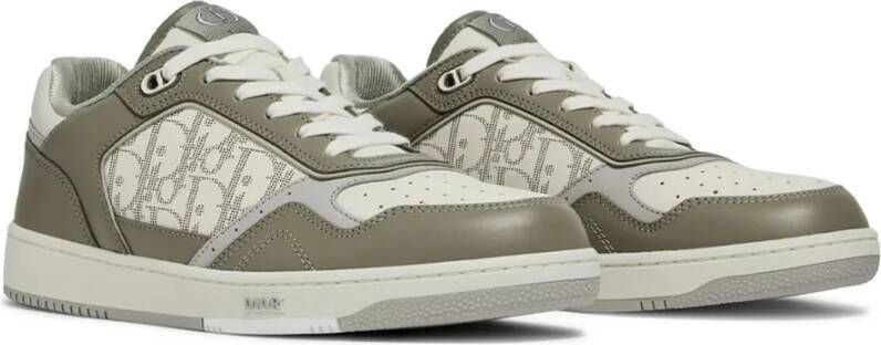 Dior Leren Sneakers met Iconisch Monogram Green Heren