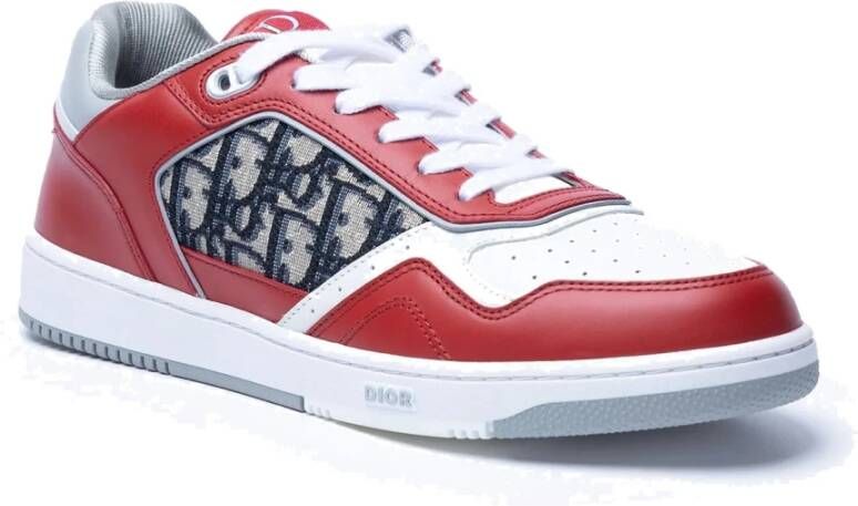 Dior Leren sneakers met iconisch monogram Red Heren