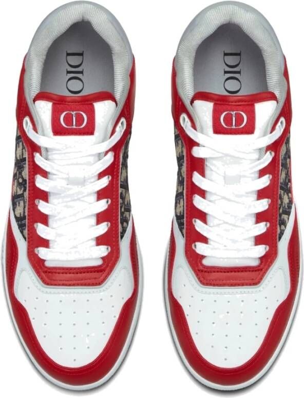 Dior Leren sneakers met iconisch monogram Red Heren