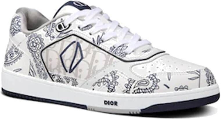 Dior Leren Sneakers met Monogramdetail White Heren