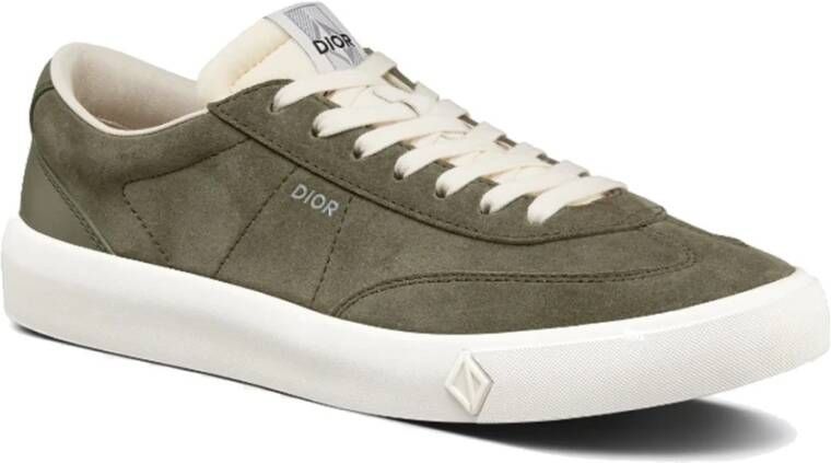 Dior Leren sneakers met suède detail Green Heren