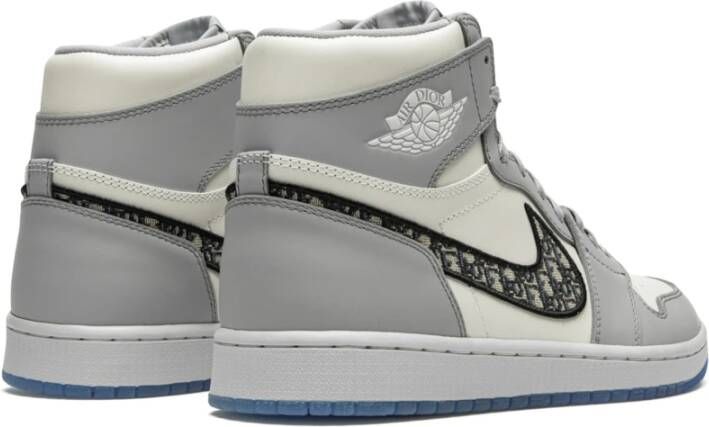 Dior Luxe Grijs Wit Air Jordan 1 Gray Heren