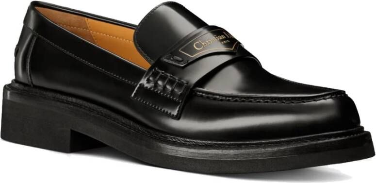 Dior Luxe Leren Loafers Black Dames